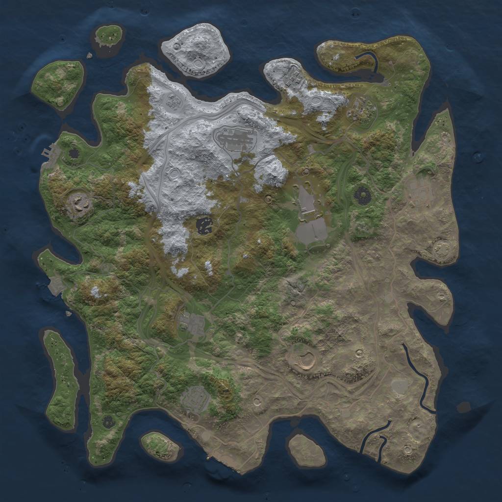 Rust Map: Procedural Map, Size: 4250, Seed: 627411956, 18 Monuments