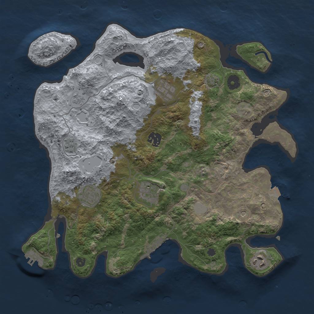 Rust Map: Procedural Map, Size: 3400, Seed: 1833537, 14 Monuments
