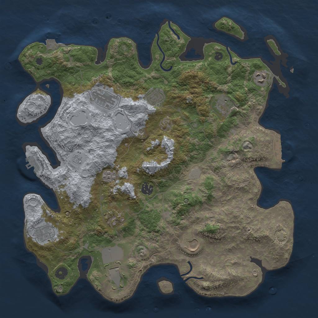 Rust Map: Procedural Map, Size: 3900, Seed: 15229932, 18 Monuments