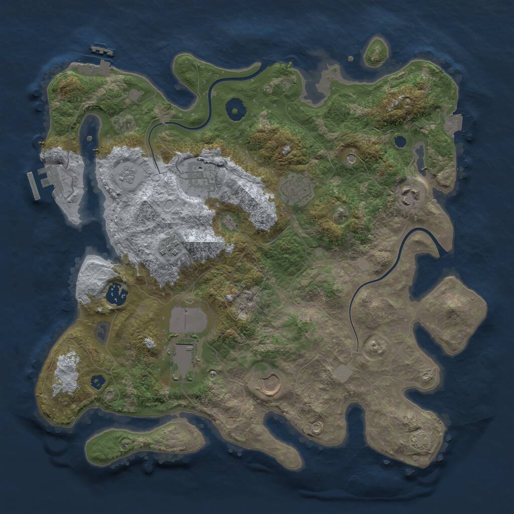 Rust Map: Procedural Map, Size: 3600, Seed: 79839299, 13 Monuments
