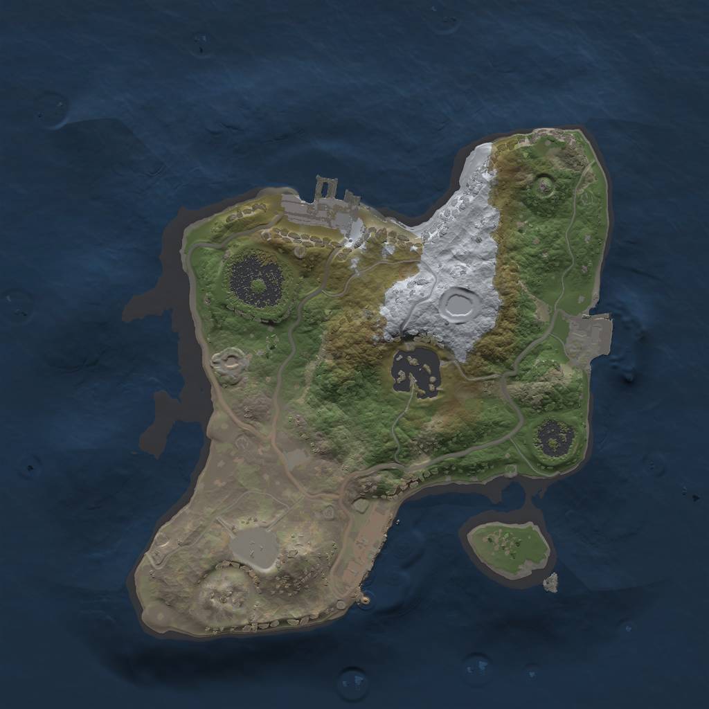 Rust Map: Procedural Map, Size: 2000, Seed: 1389467128, 6 Monuments