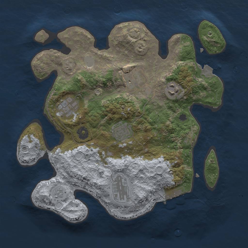 Rust Map: Procedural Map, Size: 3000, Seed: 7878787, 11 Monuments
