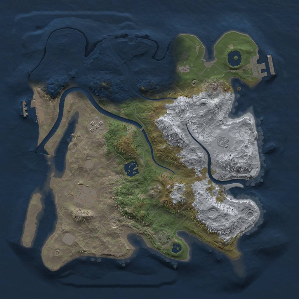 Rust Map: Procedural Map, Size: 3000, Seed: 1601602915, 8 Monuments