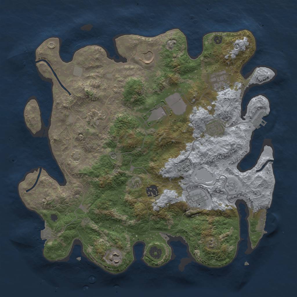 Rust Map: Procedural Map, Size: 3550, Seed: 24732928, 17 Monuments
