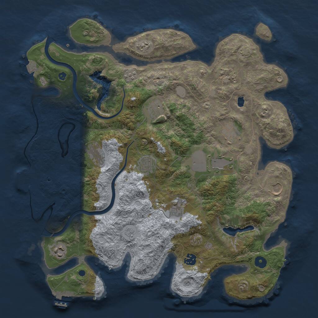 Rust Map: Procedural Map, Size: 4000, Seed: 7102008, 17 Monuments