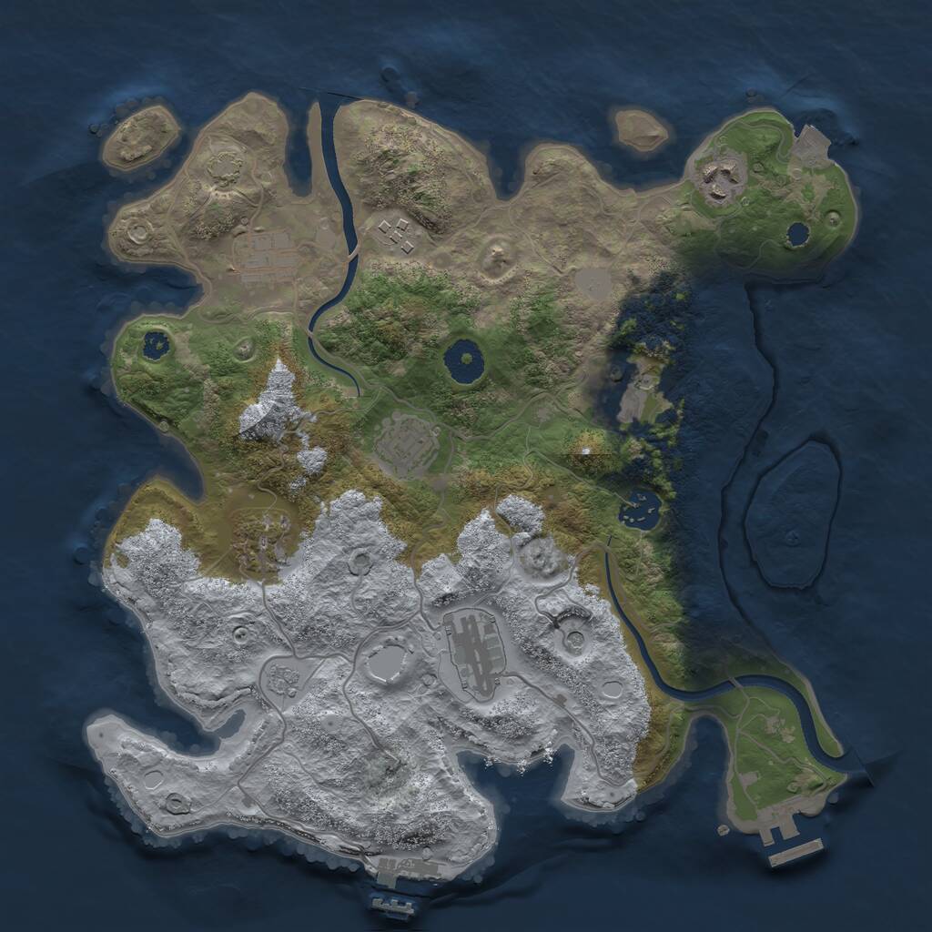 Rust Map: Procedural Map, Size: 3400, Seed: 28585936, 14 Monuments