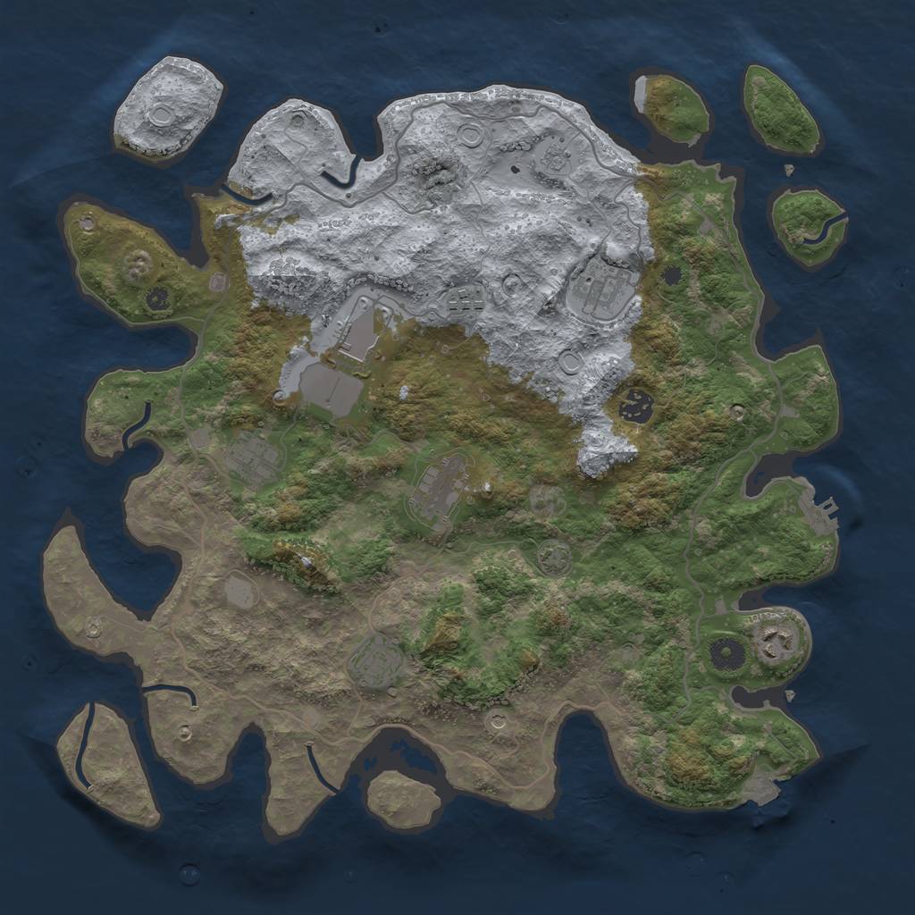 Rust Map: Procedural Map, Size: 4000, Seed: 216160509, 15 Monuments