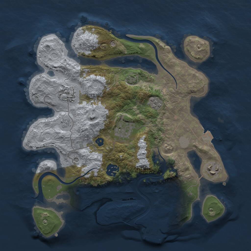 Rust Map: Procedural Map, Size: 3000, Seed: 219975170, 10 Monuments