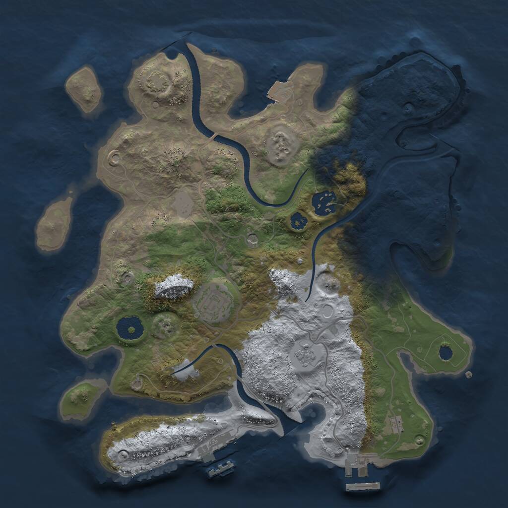Rust Map: Procedural Map, Size: 3000, Seed: 325325, 8 Monuments