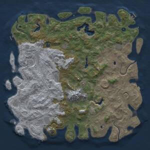 Thumbnail Rust Map: Procedural Map, Size: 5400, Seed: 808, 17 Monuments