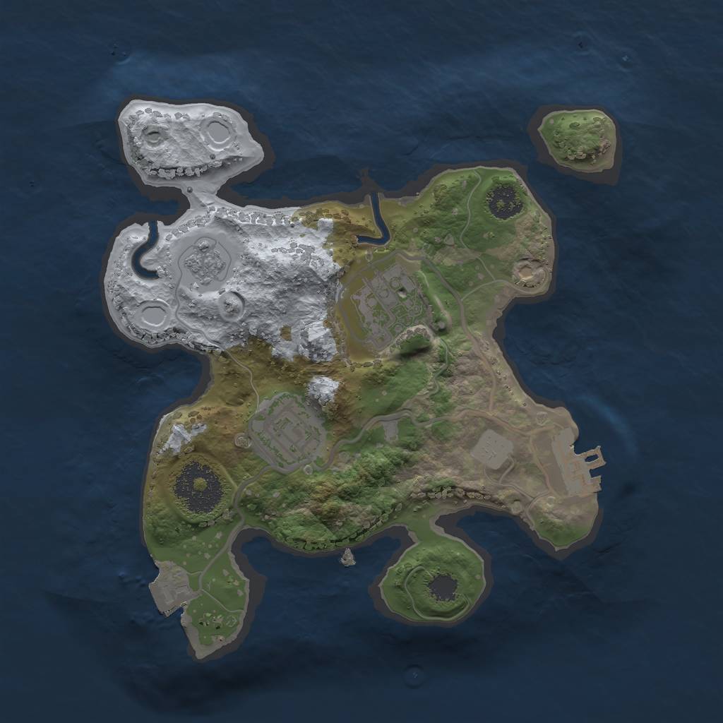 Rust Map: Procedural Map, Size: 2250, Seed: 456346, 7 Monuments
