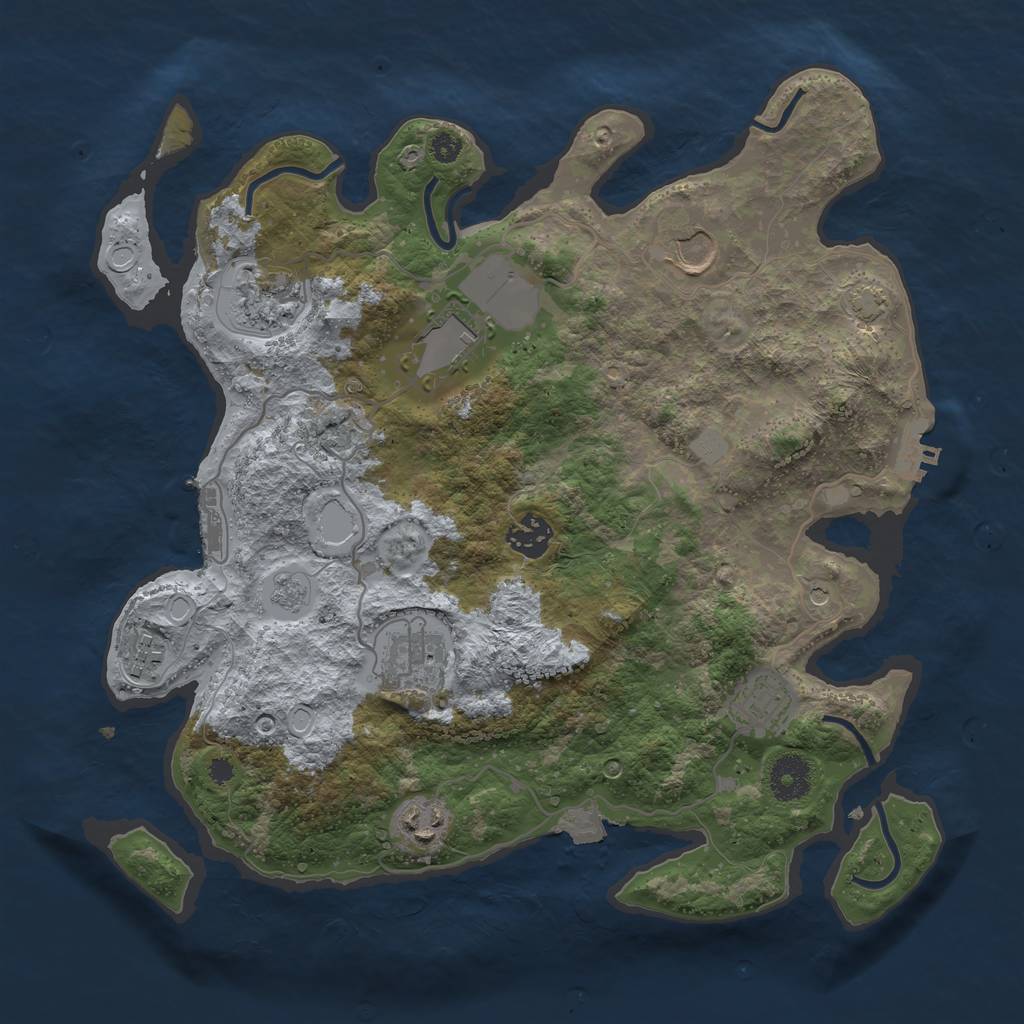 Rust Map: Procedural Map, Size: 3500, Seed: 534349849, 16 Monuments