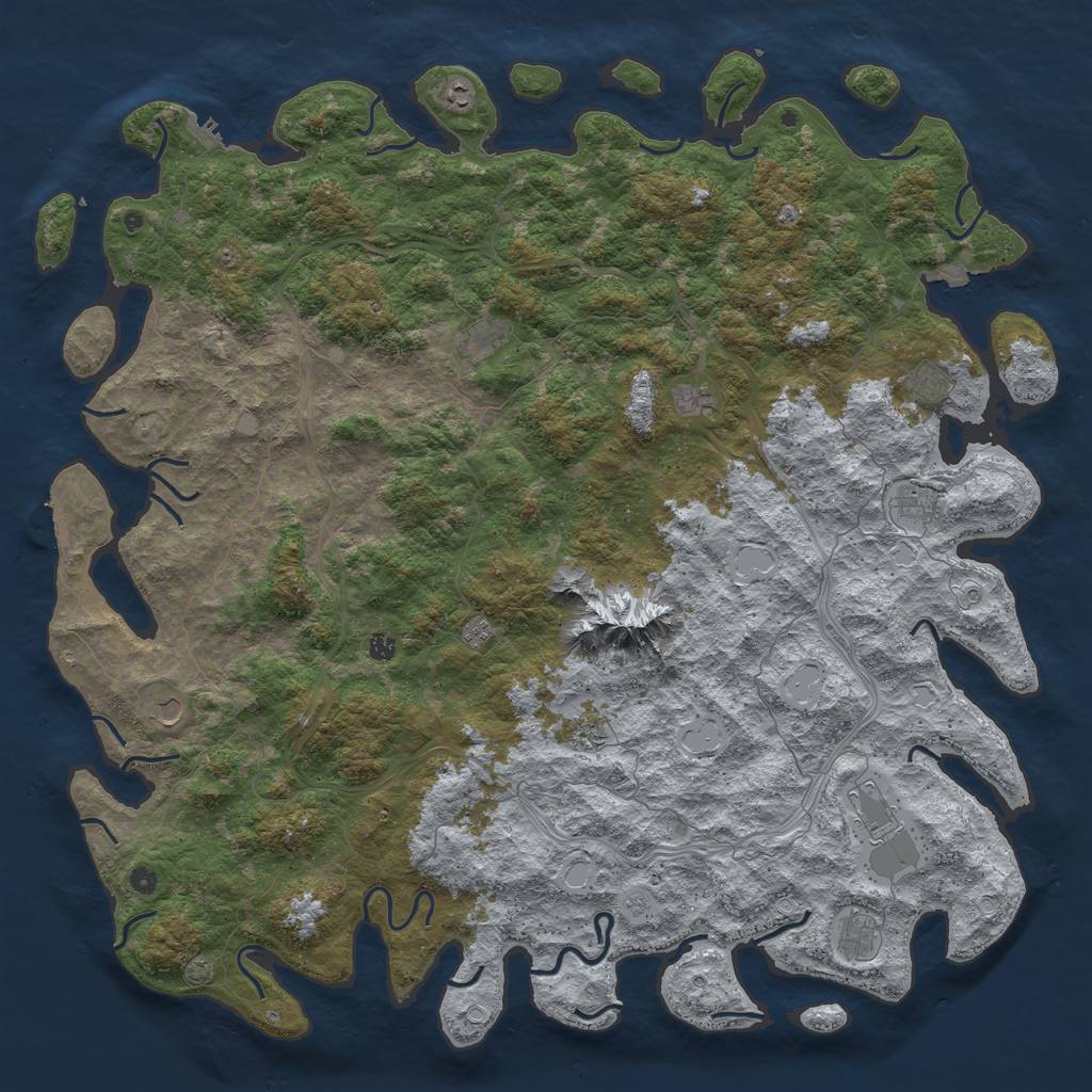 Rust Map: Procedural Map, Size: 6000, Seed: 949225169, 19 Monuments