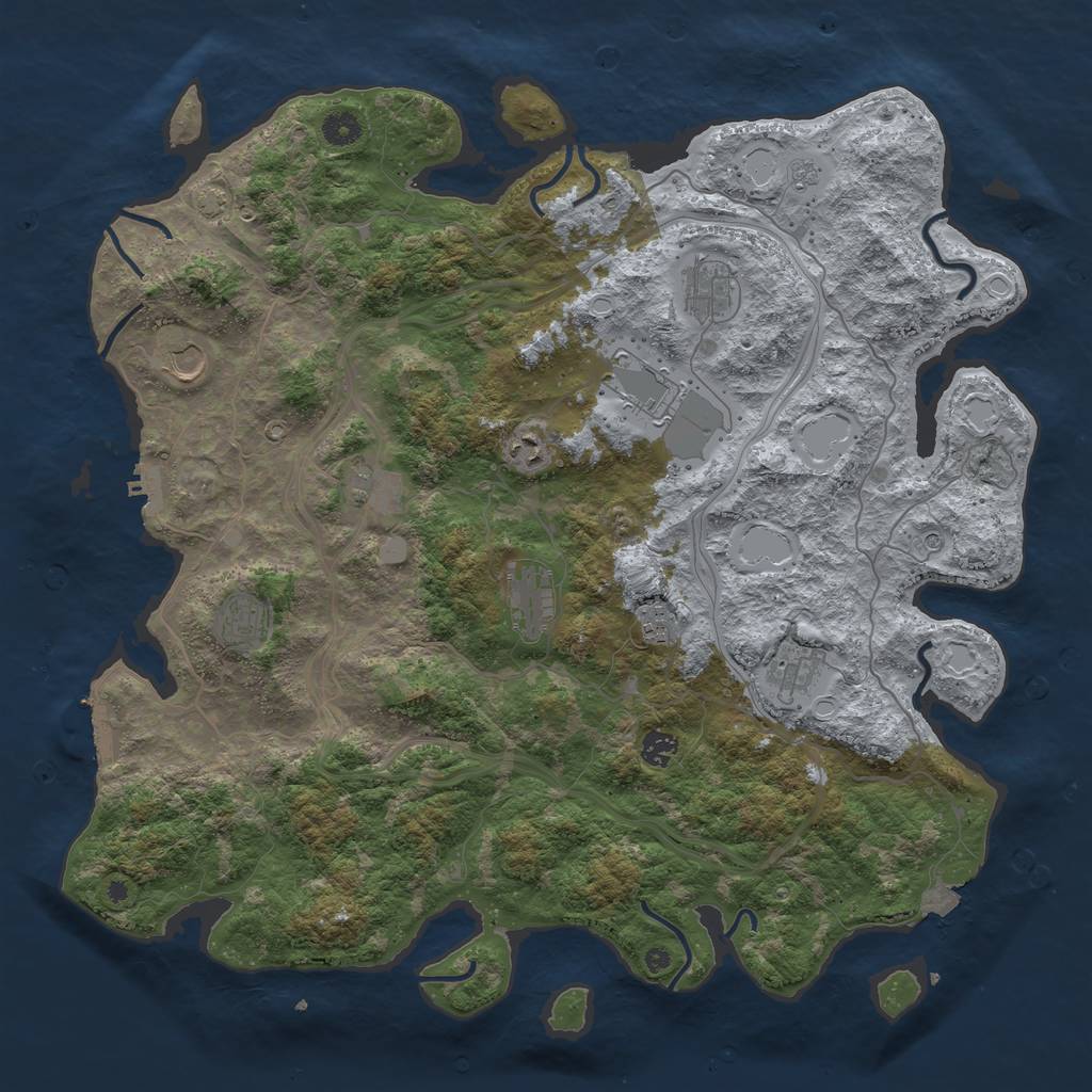 Rust Map: Procedural Map, Size: 4500, Seed: 83178946, 18 Monuments