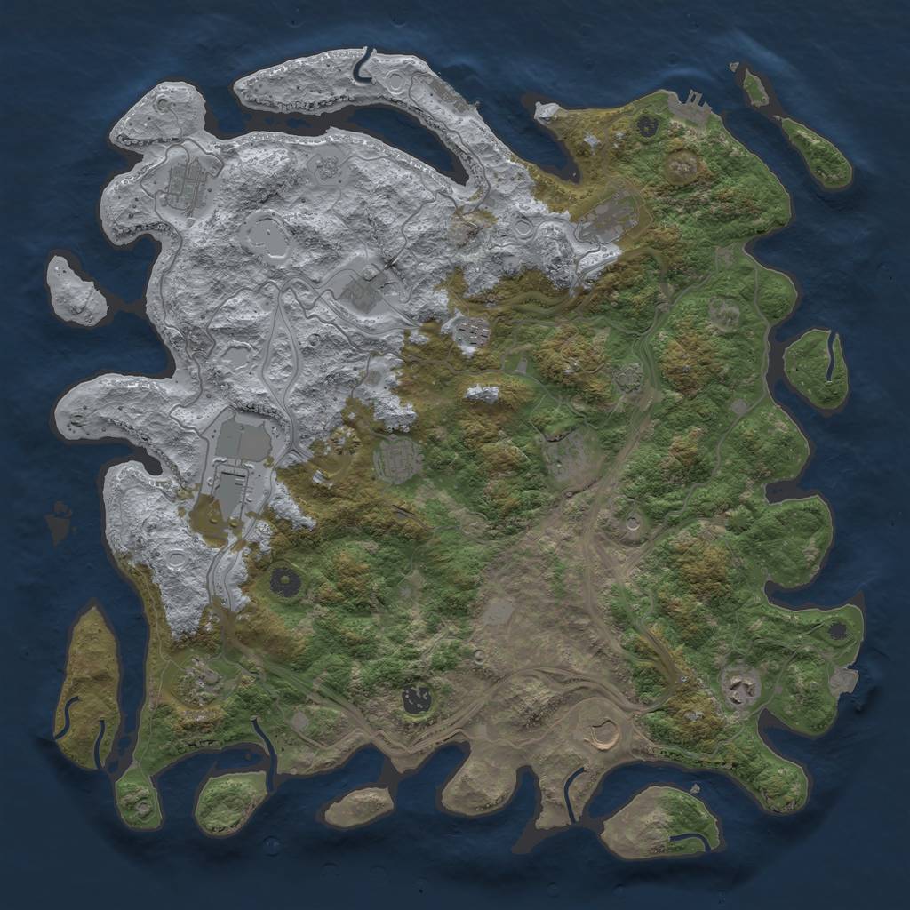 Rust Map: Procedural Map, Size: 4500, Seed: 6415, 19 Monuments