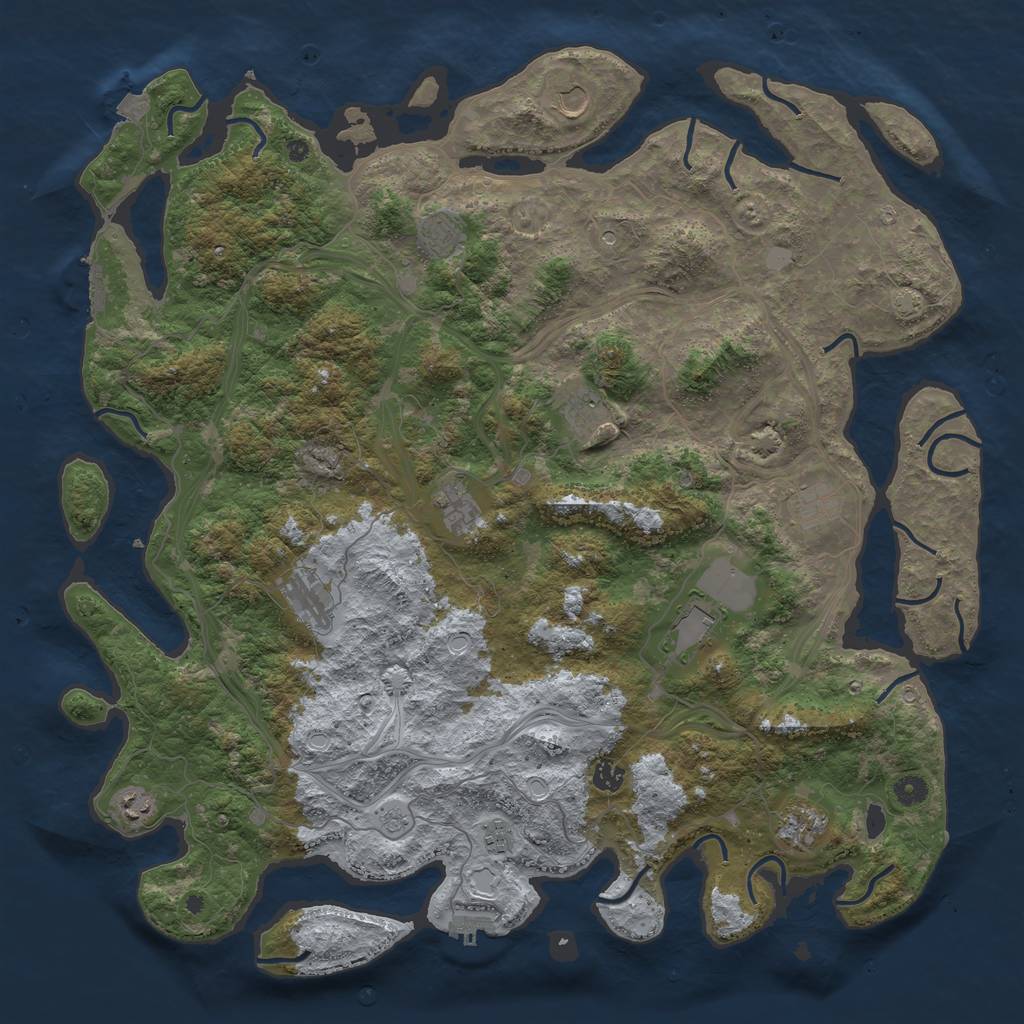 Rust Map: Procedural Map, Size: 4800, Seed: 493509538, 19 Monuments