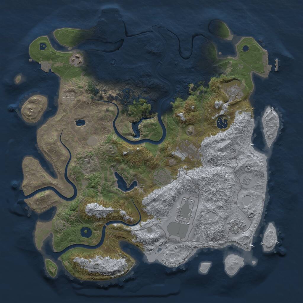 Rust Map: Procedural Map, Size: 4000, Seed: 217420736, 14 Monuments