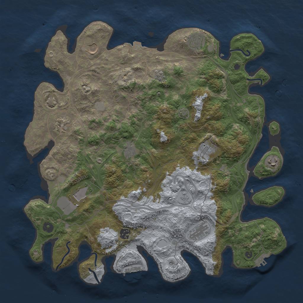 Rust Map: Procedural Map, Size: 4250, Seed: 45149010, 18 Monuments