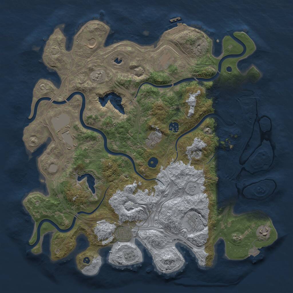 Rust Map: Procedural Map, Size: 4250, Seed: 45149010, 14 Monuments