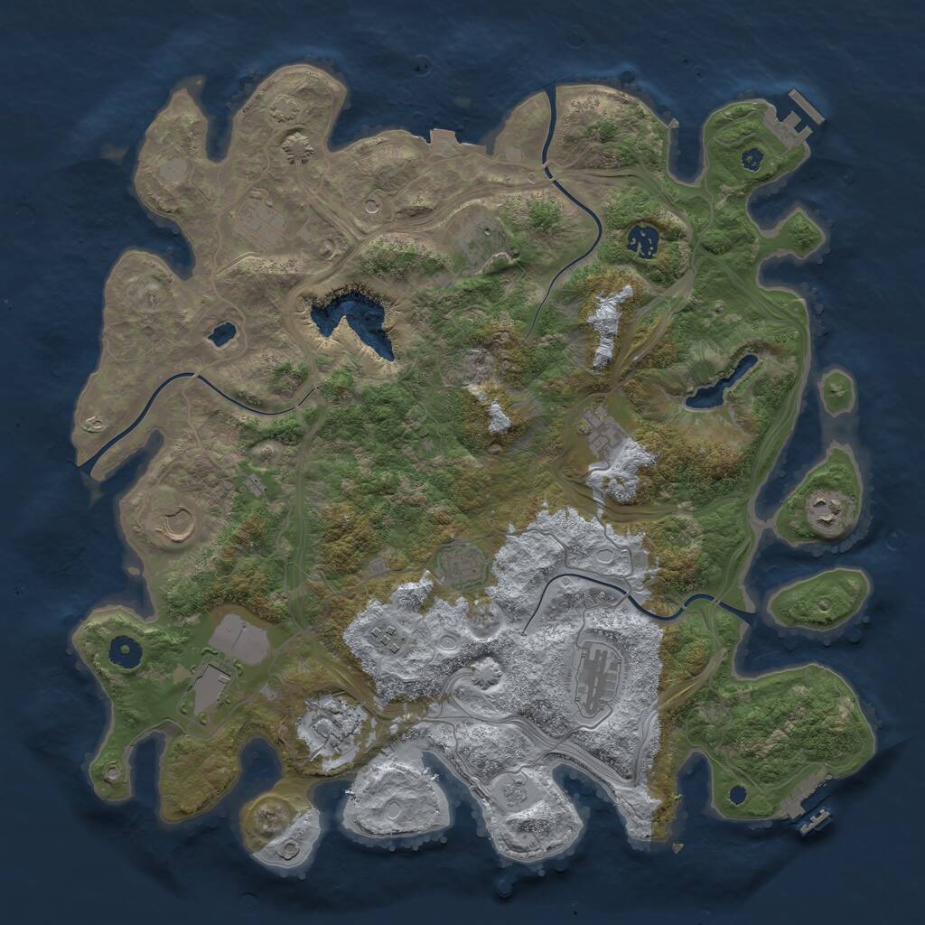 Rust Map: Procedural Map, Size: 4250, Seed: 45149010, 17 Monuments