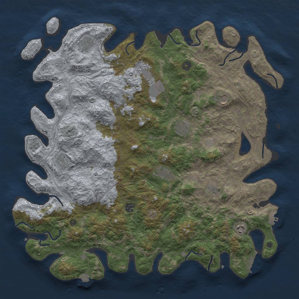 Rust Map: Procedural Map, Size: 4720, Seed: 217635827, 18 Monuments