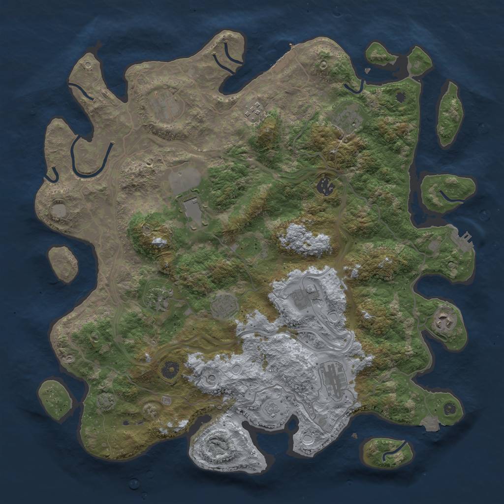 Rust Map: Procedural Map, Size: 4250, Seed: 566971364, 18 Monuments