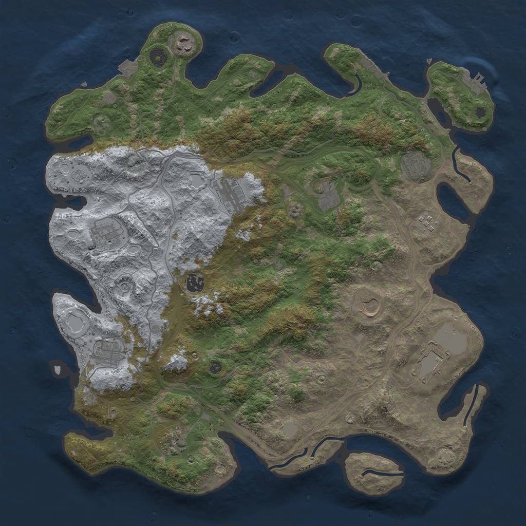 Rust Map: Procedural Map, Size: 4300, Seed: 69805693, 19 Monuments