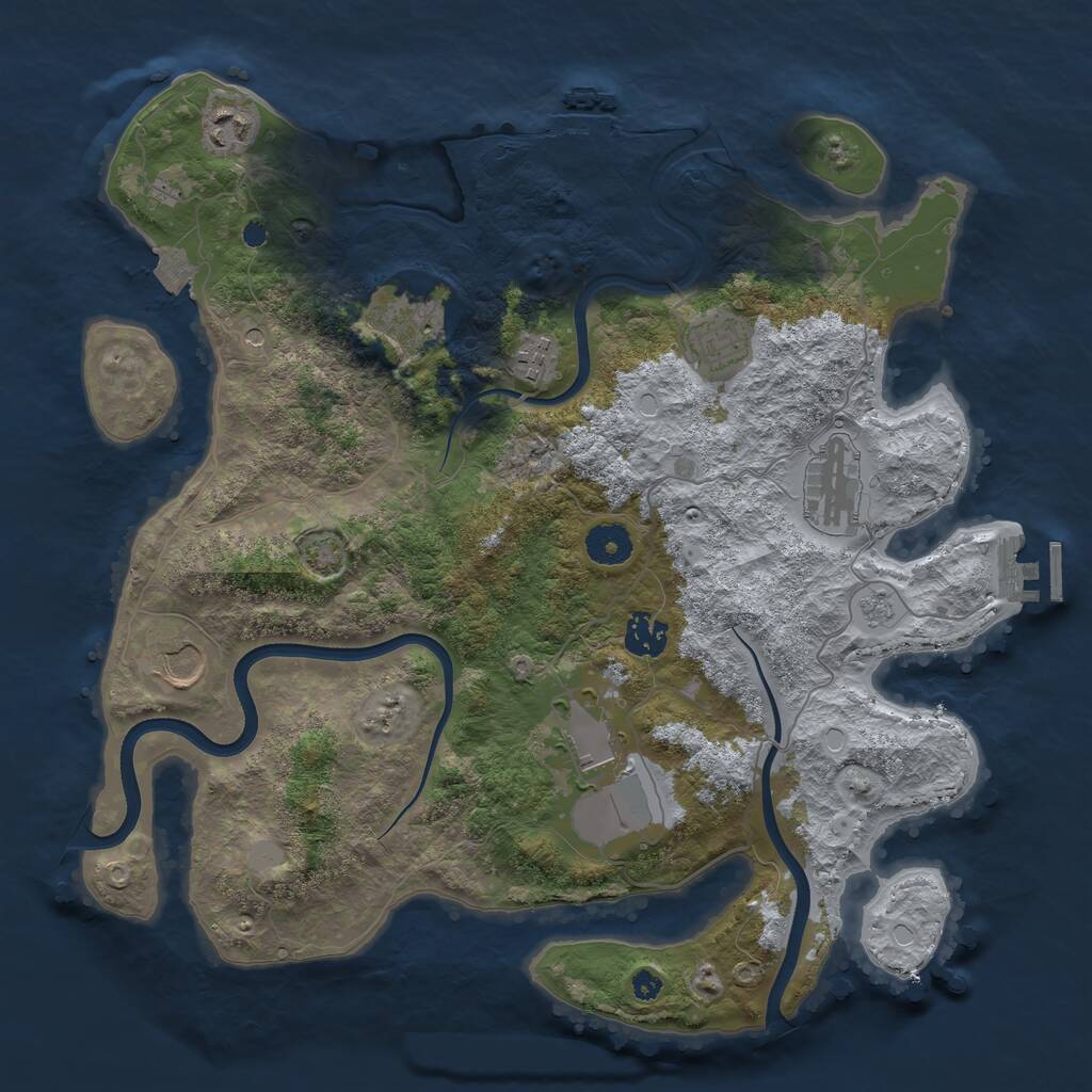 Rust Map: Procedural Map, Size: 3700, Seed: 317140820, 14 Monuments