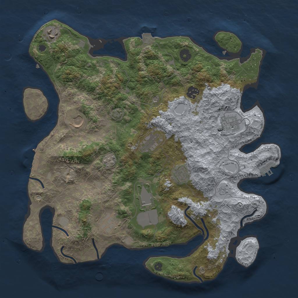 Rust Map: Procedural Map, Size: 3700, Seed: 317140820, 17 Monuments