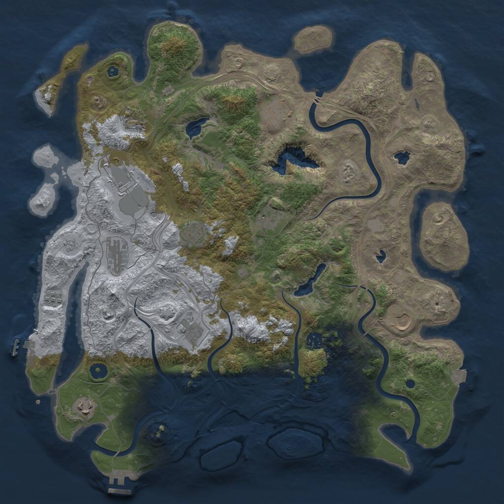 Rust Map: Procedural Map, Size: 4500, Seed: 804220344, 17 Monuments
