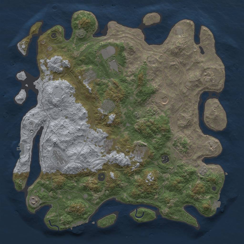 Rust Map: Procedural Map, Size: 4500, Seed: 804220344, 19 Monuments