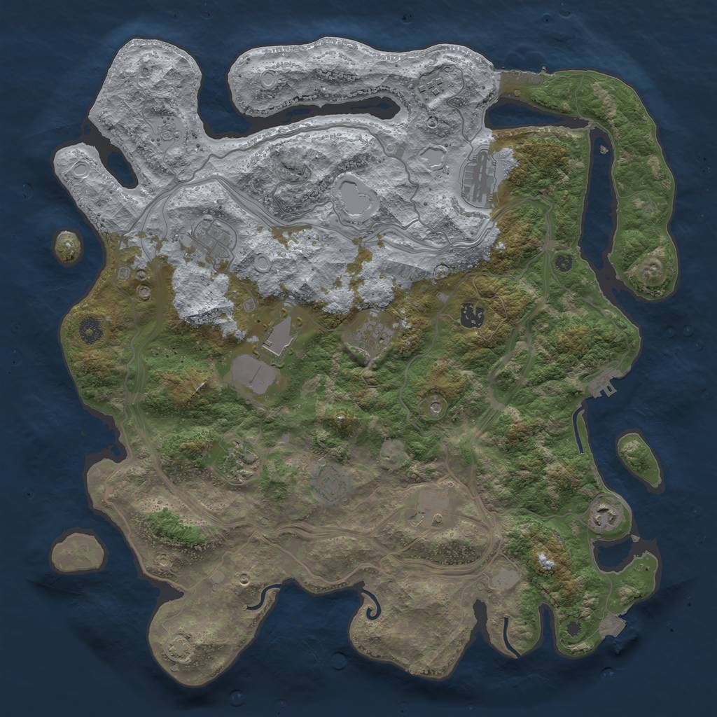 Rust Map: Procedural Map, Size: 4250, Seed: 1720834059, 18 Monuments
