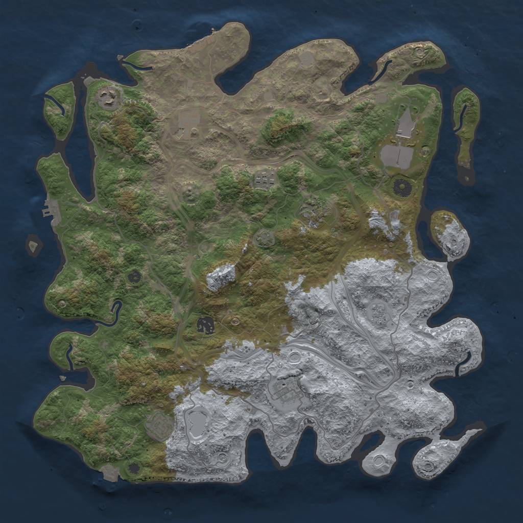 Rust Map: Procedural Map, Size: 4250, Seed: 82344638, 16 Monuments