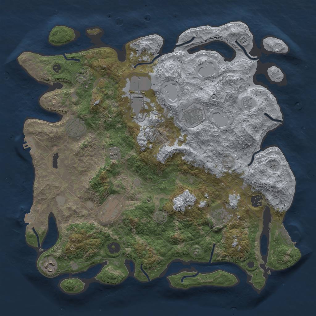 Rust Map: Procedural Map, Size: 3900, Seed: 38901986, 17 Monuments