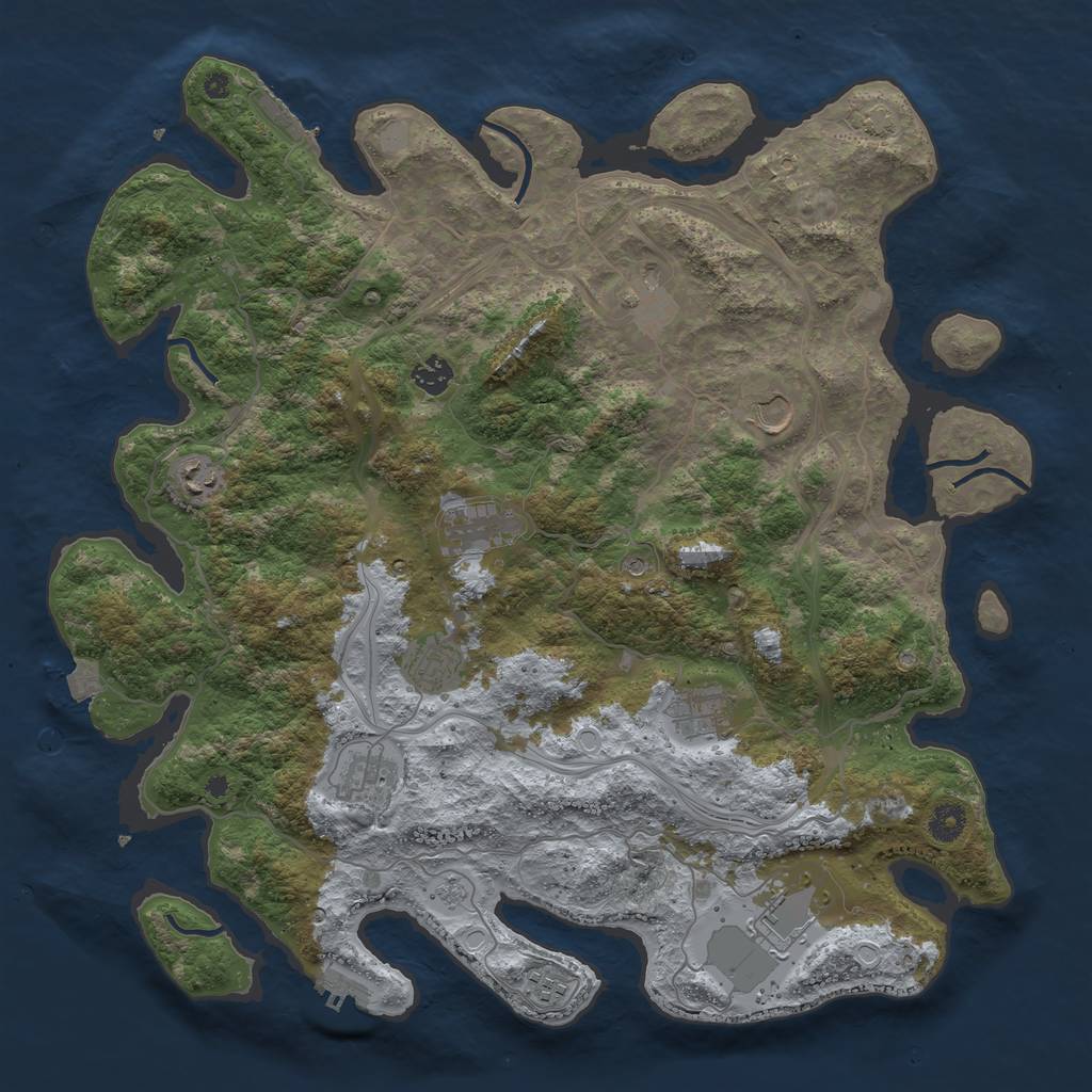 Rust Map: Procedural Map, Size: 4250, Seed: 58625986, 18 Monuments
