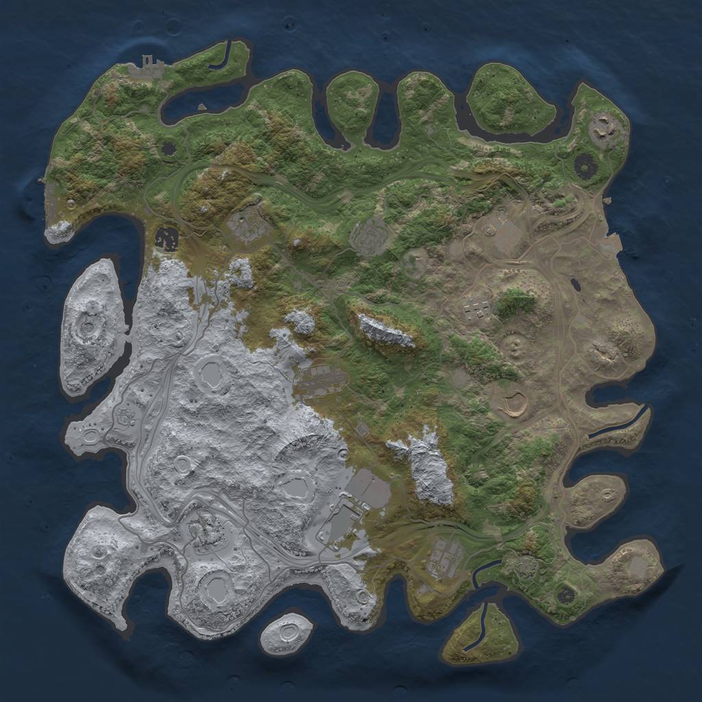 Rust Map: Procedural Map, Size: 4250, Seed: 34056615, 19 Monuments
