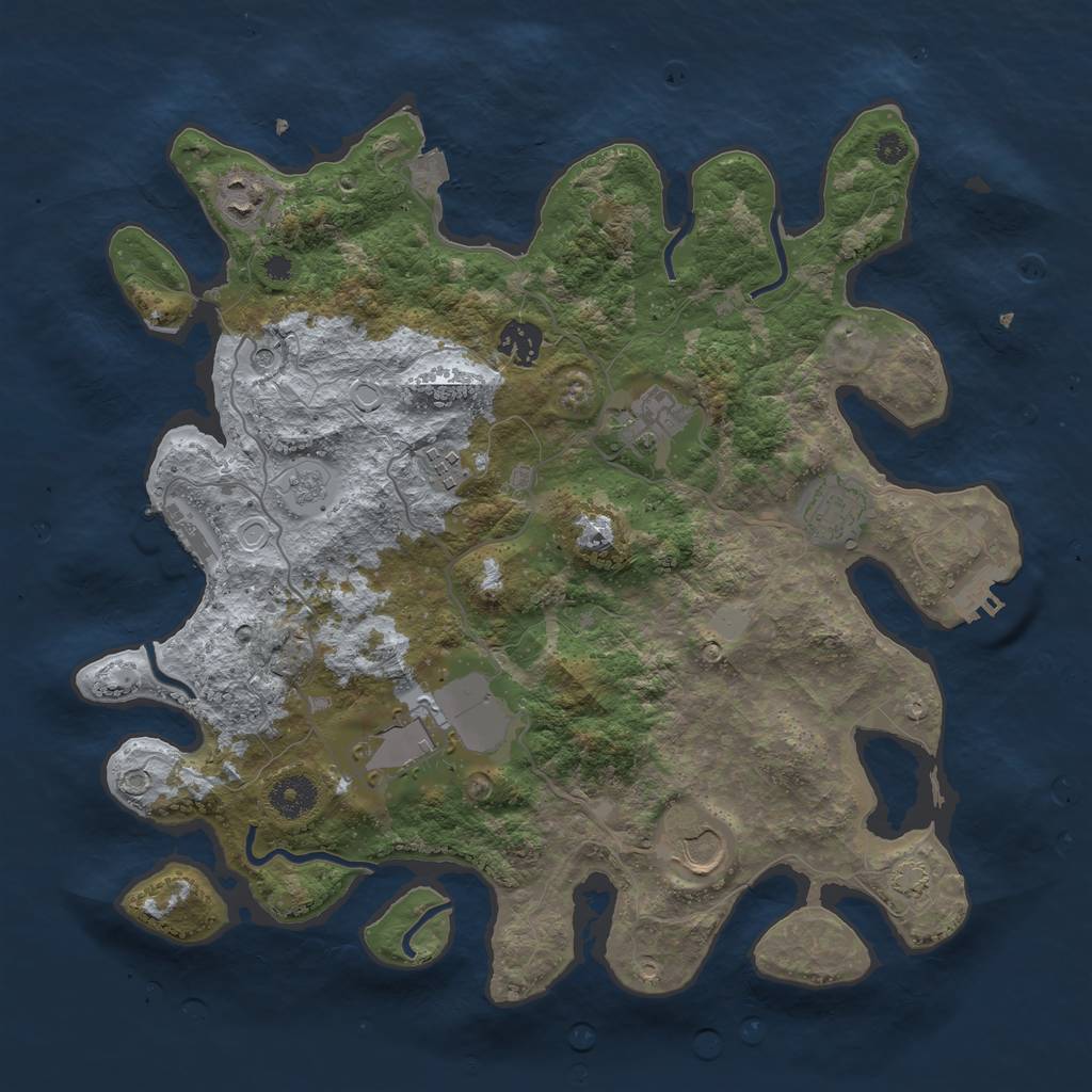 Rust Map: Procedural Map, Size: 3650, Seed: 1949755, 15 Monuments