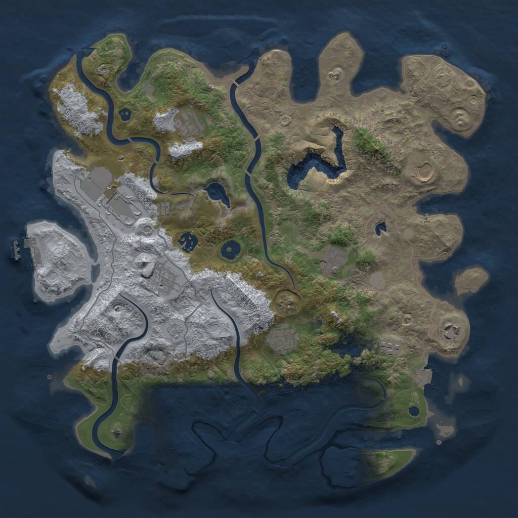 Rust Map: Procedural Map, Size: 4100, Seed: 74967337, 15 Monuments