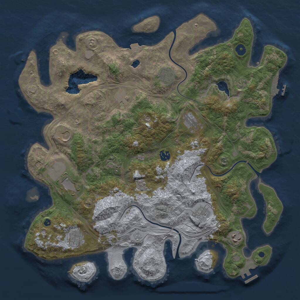 Rust Map: Procedural Map, Size: 4250, Seed: 13212559, 17 Monuments
