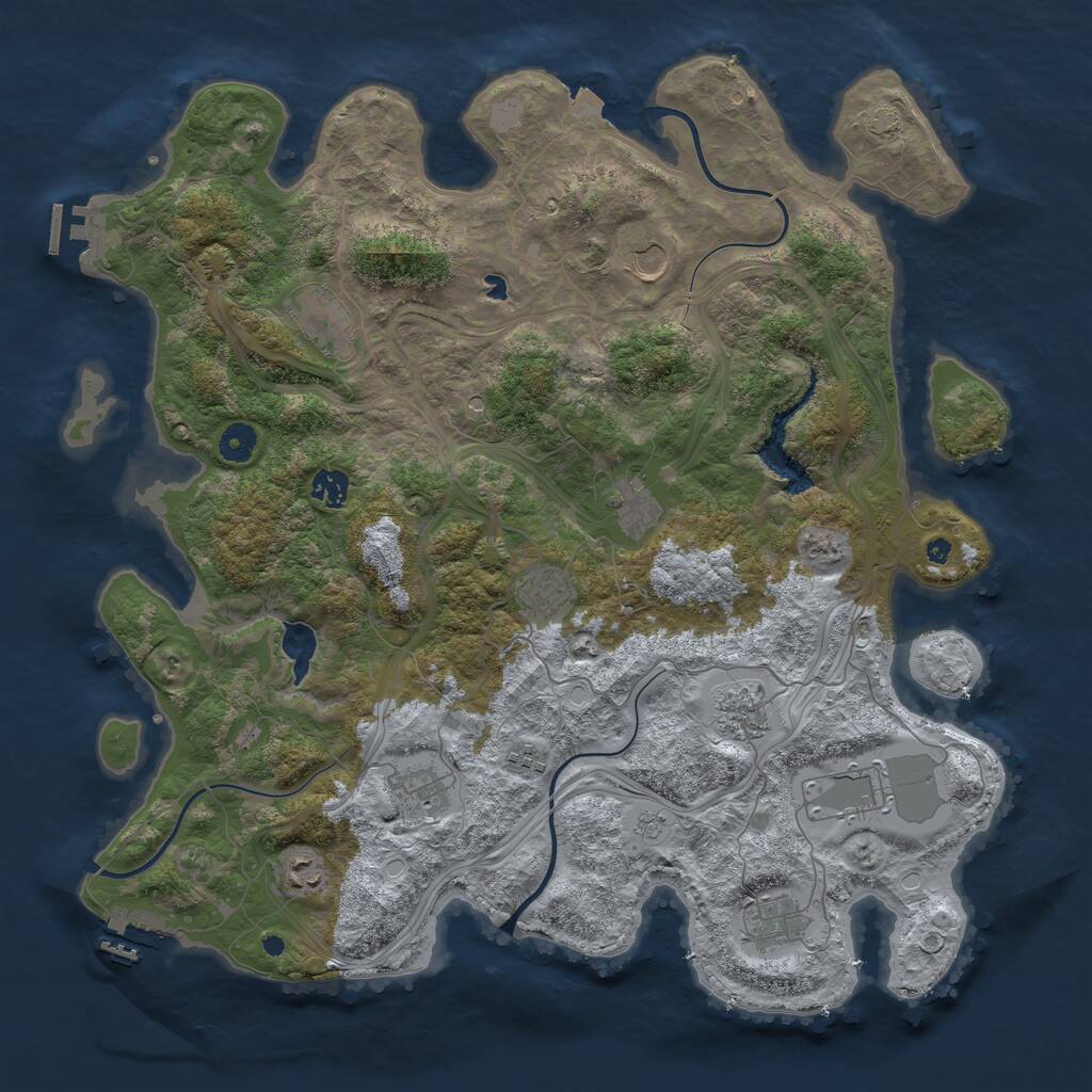 Rust Map: Procedural Map, Size: 4300, Seed: 51056904, 17 Monuments