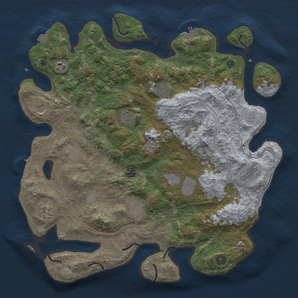 Rust Map: Procedural Map, Size: 4300, Seed: 59550822, 19 Monuments