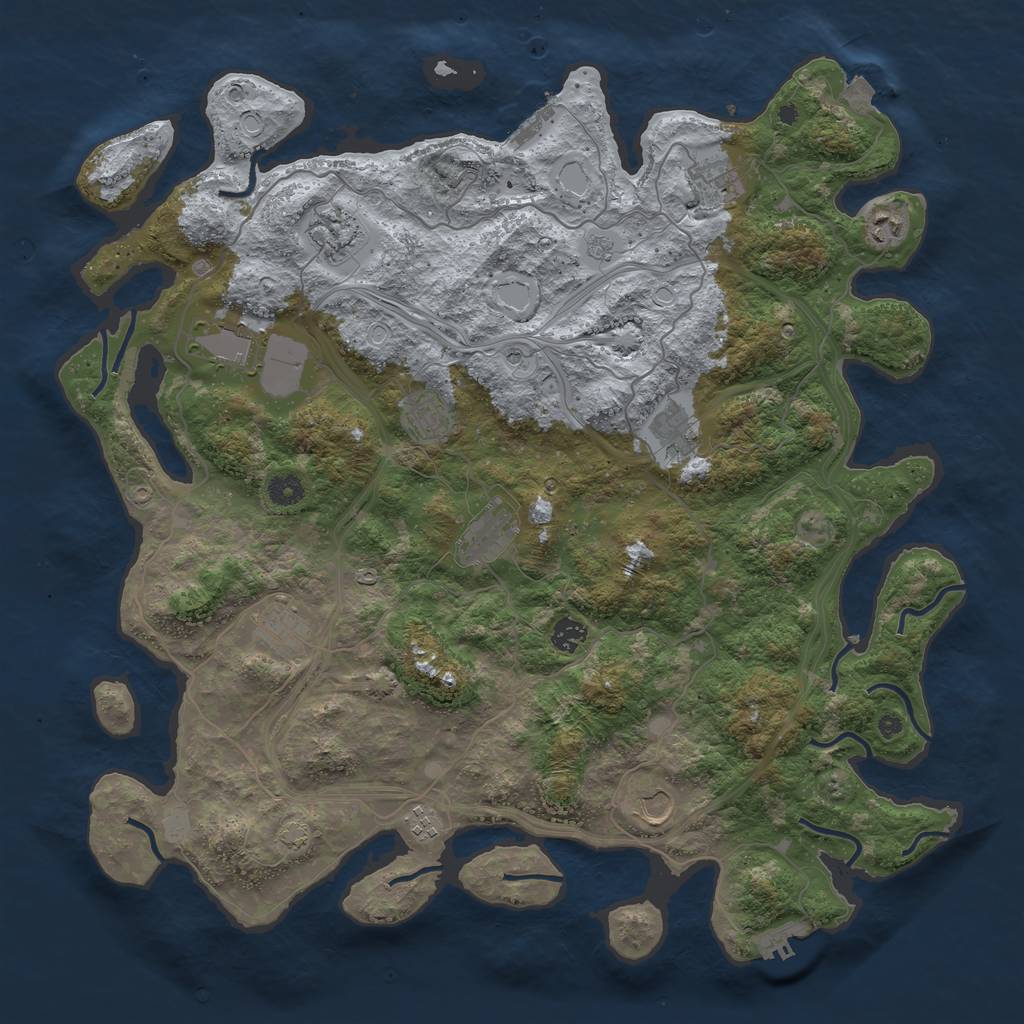 Rust Map: Procedural Map, Size: 4500, Seed: 314954704, 19 Monuments