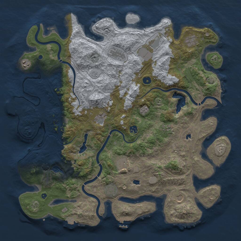 Rust Map: Procedural Map, Size: 4500, Seed: 283921392, 17 Monuments