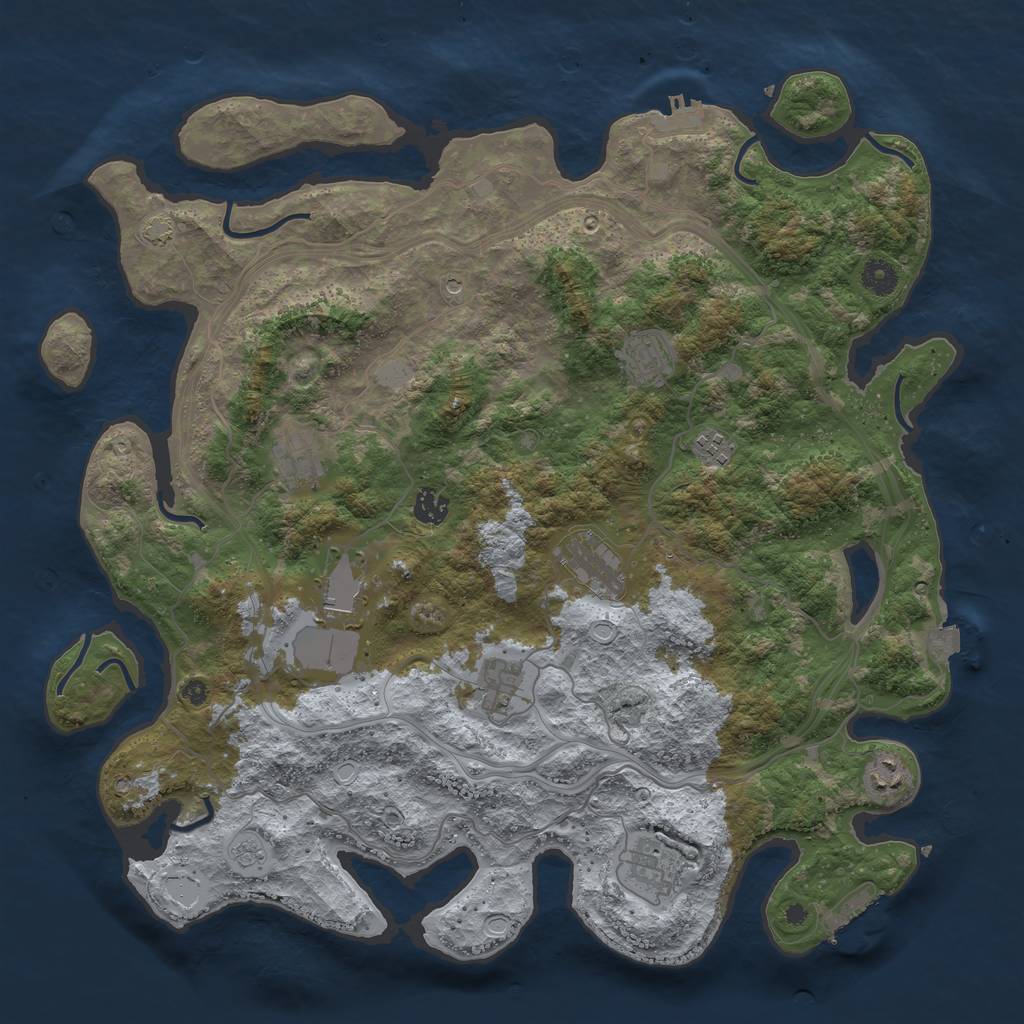 Rust Map: Procedural Map, Size: 4250, Seed: 72019441, 17 Monuments