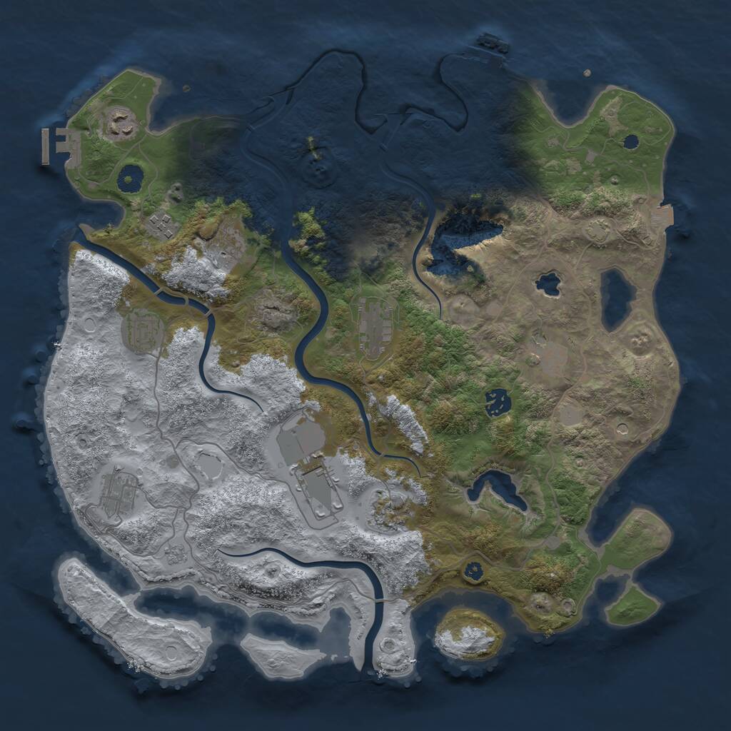 Rust Map: Procedural Map, Size: 4000, Seed: 89677587, 16 Monuments