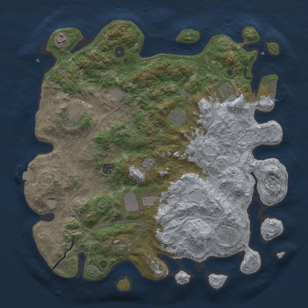 Rust Map: Procedural Map, Size: 4300, Seed: 84338000, 17 Monuments