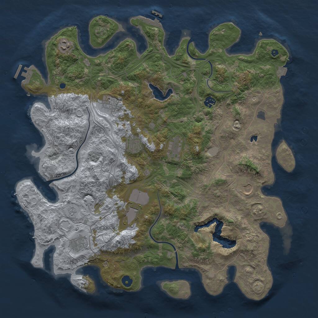 Rust Map: Procedural Map, Size: 4400, Seed: 69467440, 15 Monuments