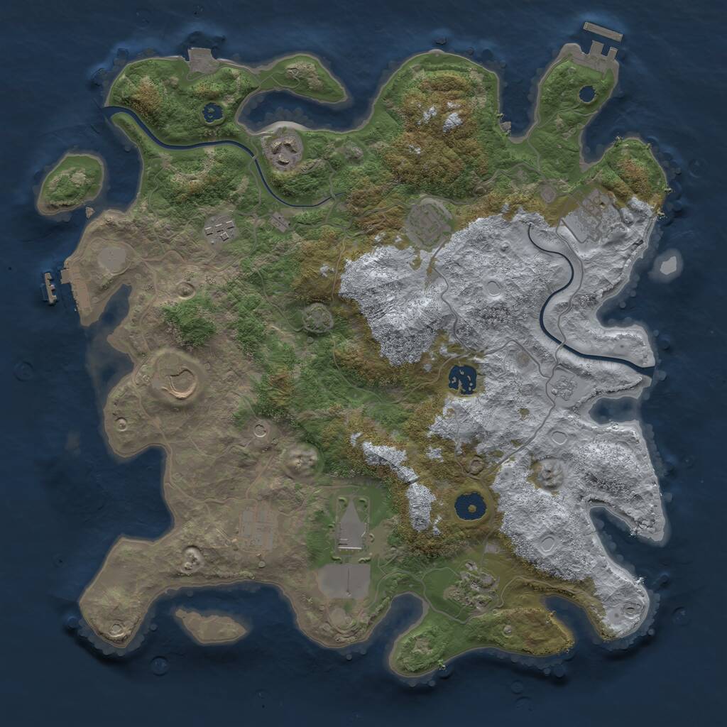Rust Map: Procedural Map, Size: 3700, Seed: 4963474, 15 Monuments