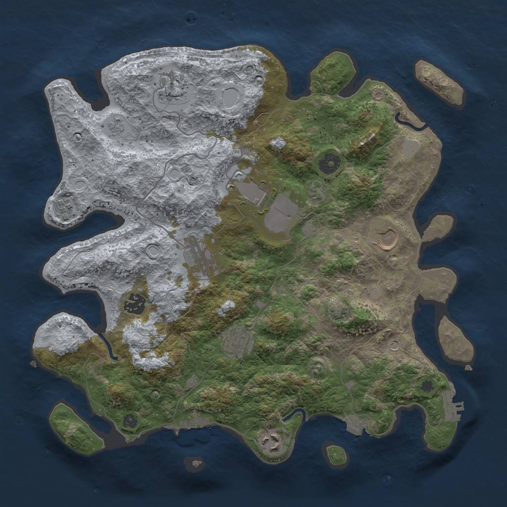 Rust Map: Procedural Map, Size: 3600, Seed: 62903563, 16 Monuments