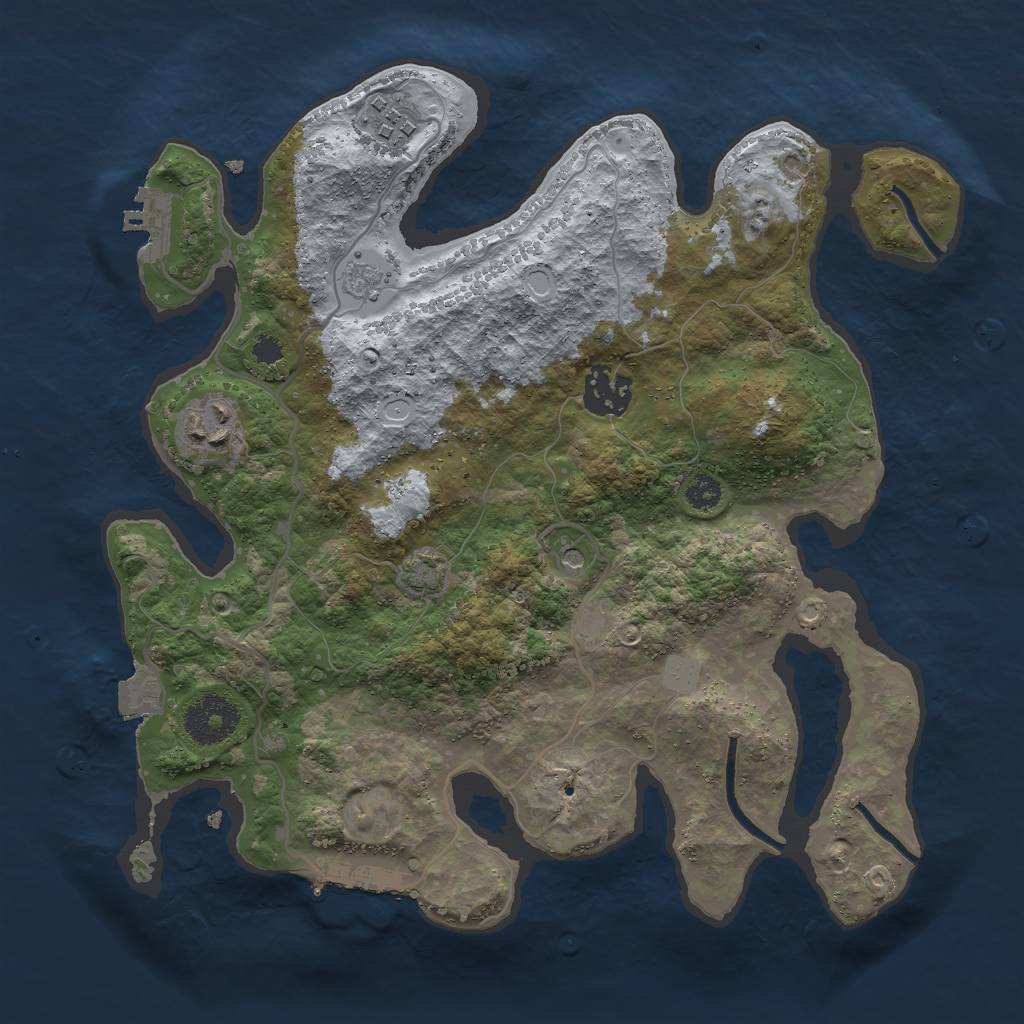 Rust Map: Procedural Map, Size: 3000, Seed: 13679, 11 Monuments